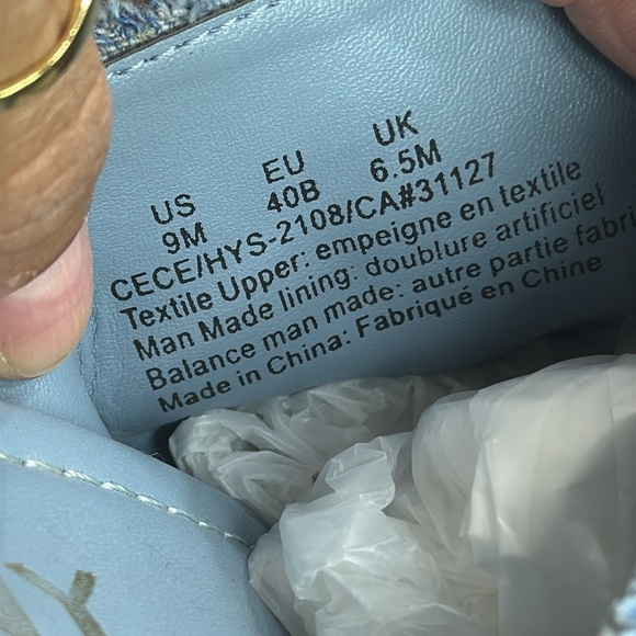 (A) DKNY CECE/HYS-2108 women's distressed denim platform shoes with silver,Sz 9M - Picture 9 of 12